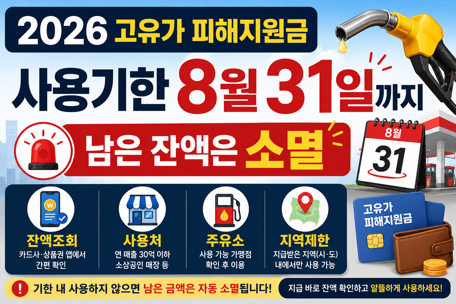 2026 고유가 피해지원금 사용기한 총정리｜8월 31일까지, 남은 잔액은?